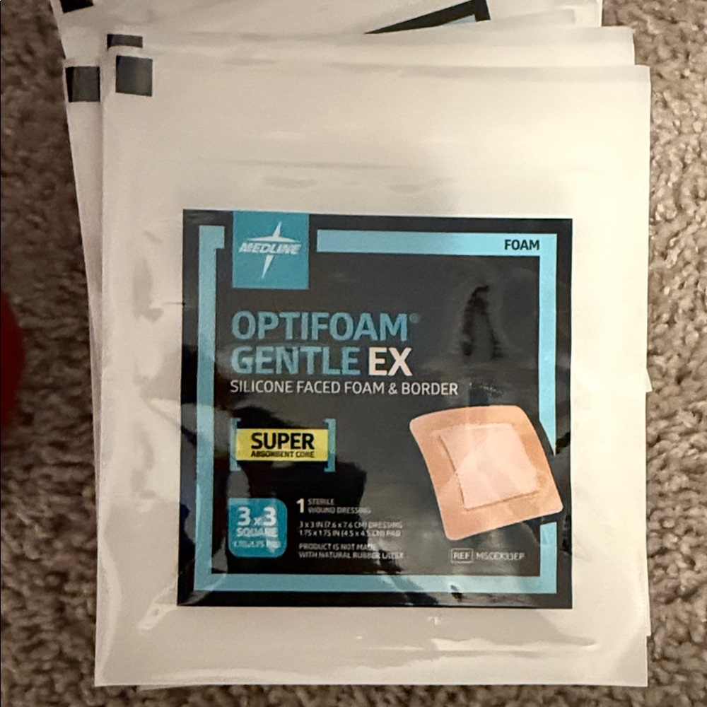 Medline Optifoam Gentle EX 3x3 Foam Dressing